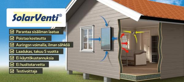 Hyödynnä aurinkoa mökin kuivatukseen