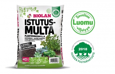 Biolan Istutusmulta on Vuoden puutarhatuote 2018