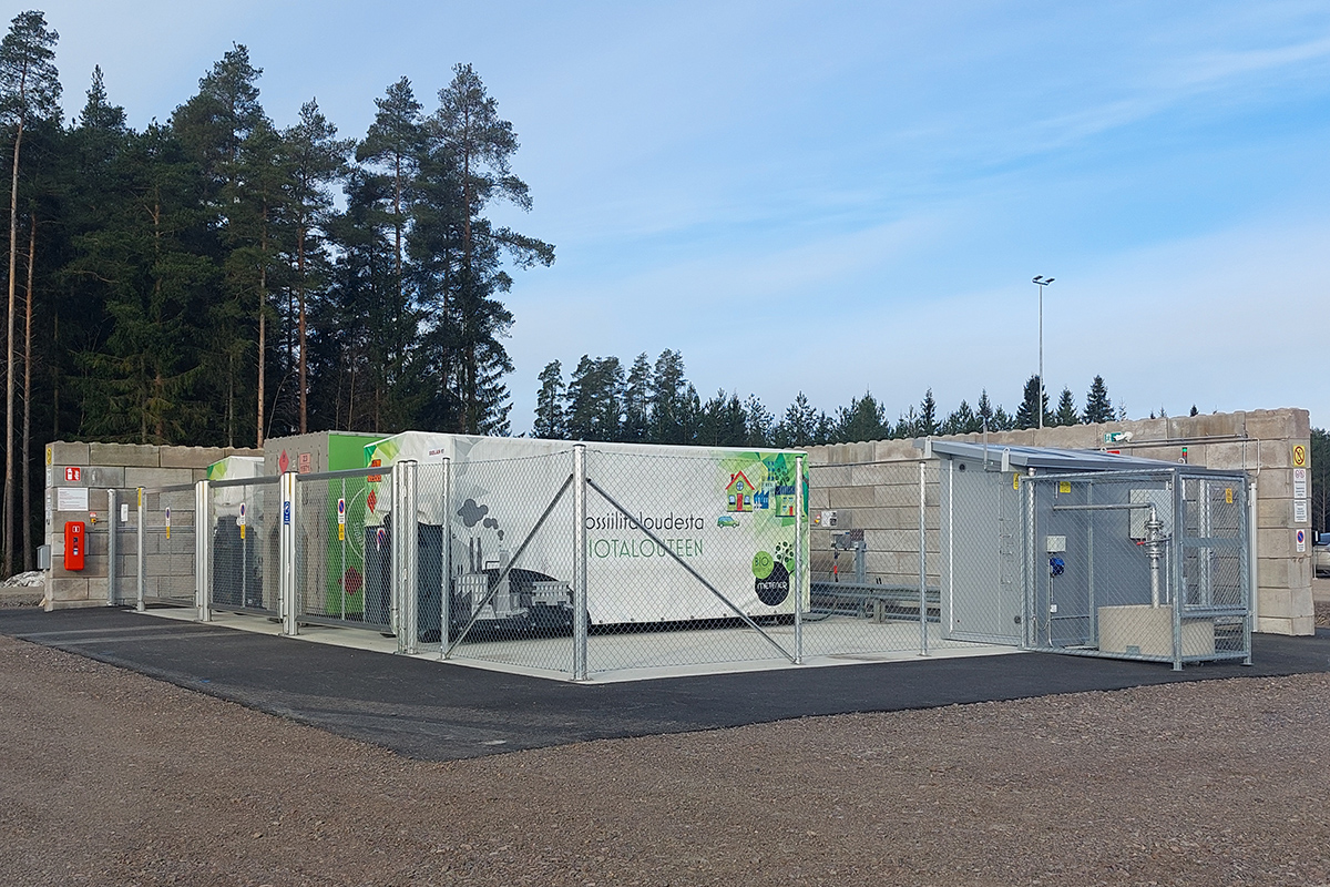 Paineistetun biokaasun purkuaseman ansiosta Biolan pystyy hankkimaan energiaa joustavasti